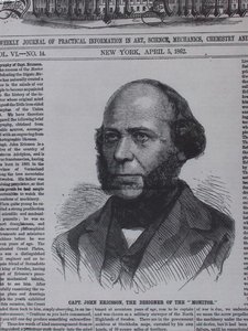 John Ericsson (1806-1862) in The Scientific American, 5th April 1862 by American School